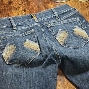 Ariat Blue Denim Jeans with Pastel Embroidered Back Pockets